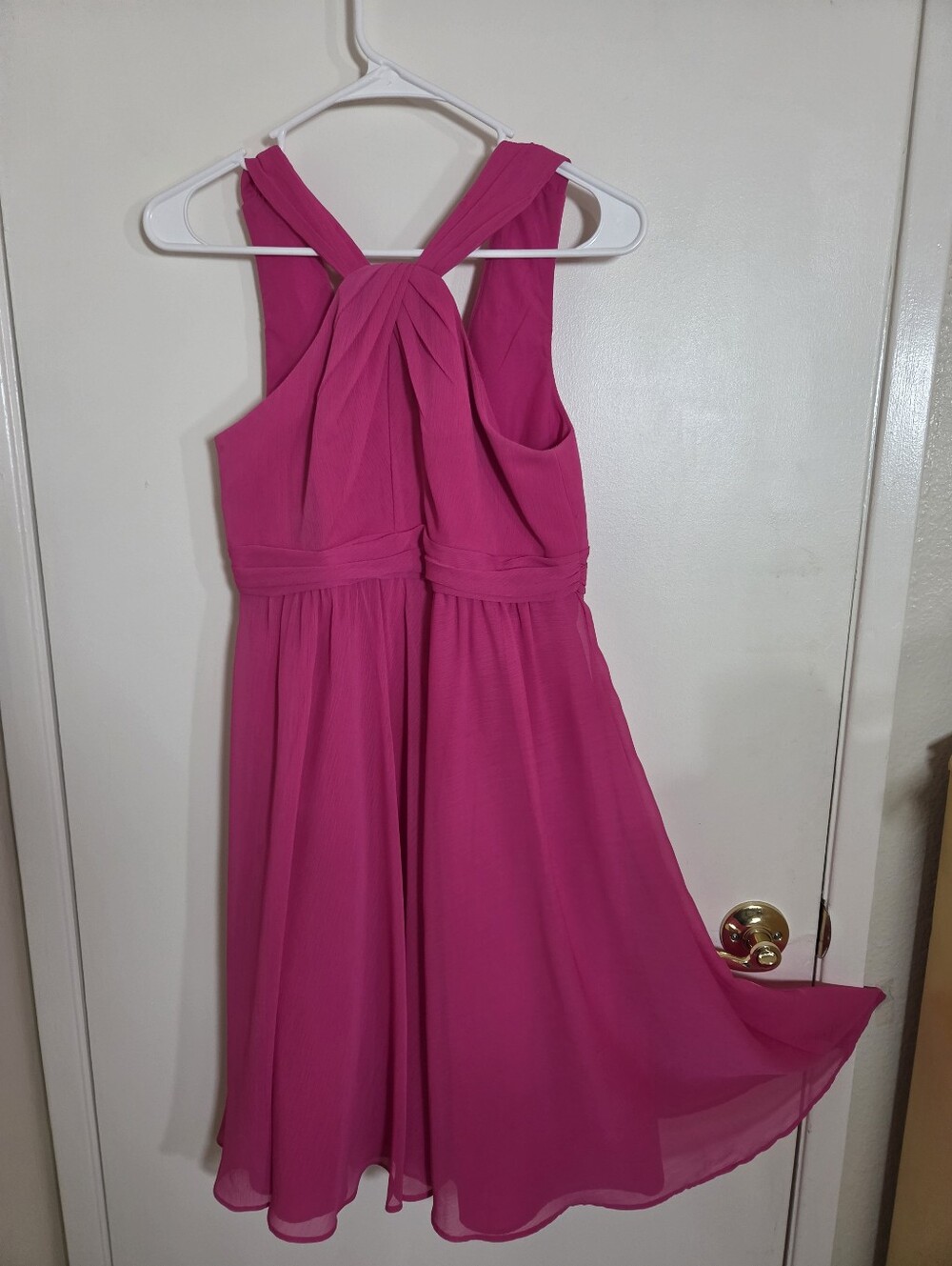 David's Bridal Pink High Neck Sleeveless Mini Dress 4 Prom HOCO Formal Coquette